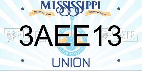 3AEE13 Mississippi License Plate