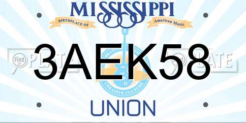 3AEK58 Mississippi License Plate