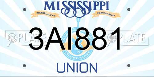 3AI881 Mississippi License Plate