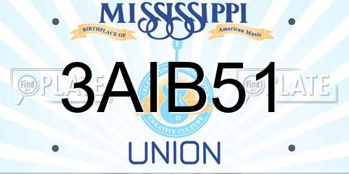 3AIB51 Mississippi License Plate