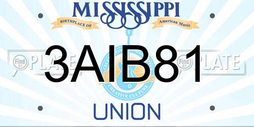 3AIB81 Mississippi License Plate