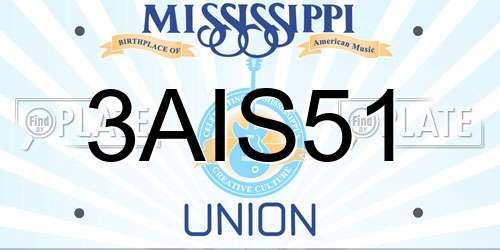 3AIS51 Mississippi License Plate