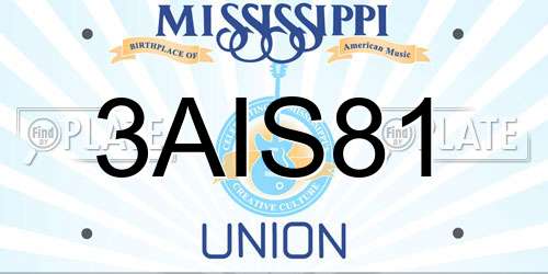 3AIS81 Mississippi License Plate