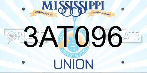 3AT096 Mississippi License Plate