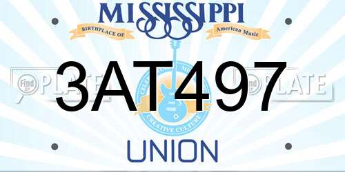 3AT497 Mississippi License Plate