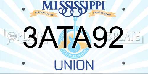3ATA92 Mississippi License Plate