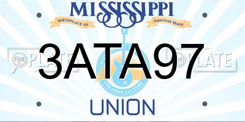 3ATA97 Mississippi License Plate