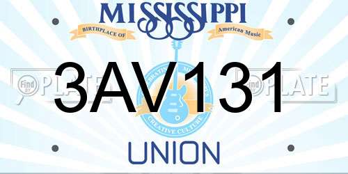3AV131 Mississippi License Plate