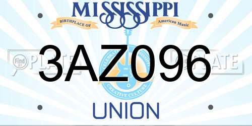 3AZ096 Mississippi License Plate
