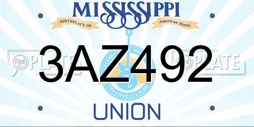 3AZ492 Mississippi License Plate