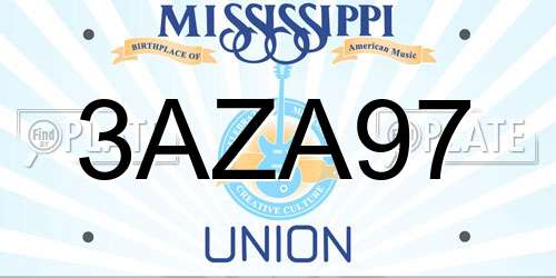 3AZA97 Mississippi License Plate