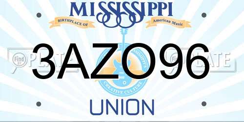 3AZO96 Mississippi License Plate