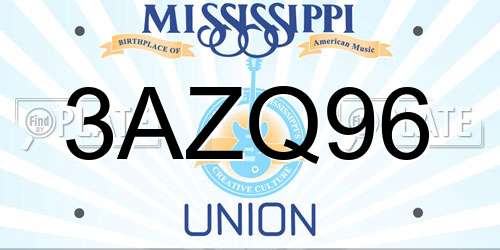 3AZQ96 Mississippi License Plate