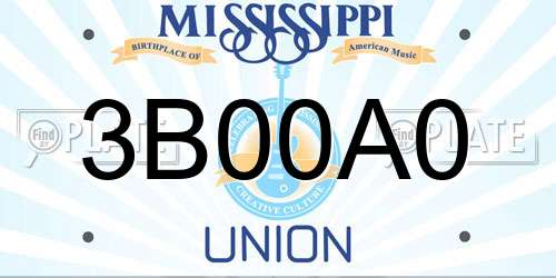 3B00A0 Mississippi License Plate