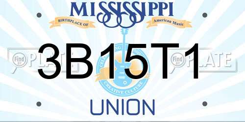 3B15T1 Mississippi License Plate