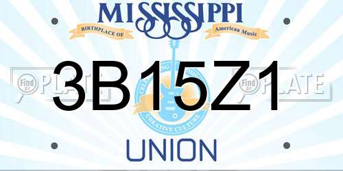 3B15Z1 Mississippi License Plate