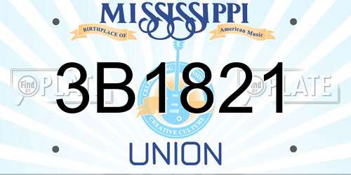 3B1821 Mississippi License Plate