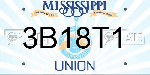 3B18T1 Mississippi License Plate