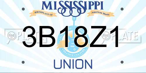 3B18Z1 Mississippi License Plate