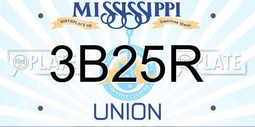 3B25R Mississippi License Plate