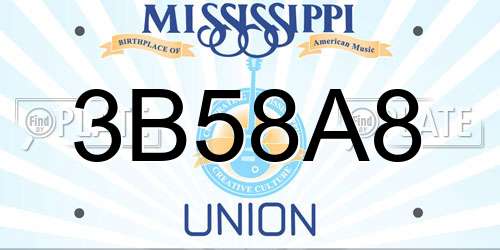 3B58A8 Mississippi License Plate