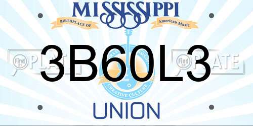 3B60L3 Mississippi License Plate