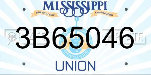3B65046 Mississippi License Plate