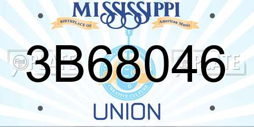 3B68046 Mississippi License Plate
