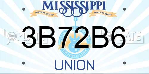 3B72B6 Mississippi License Plate