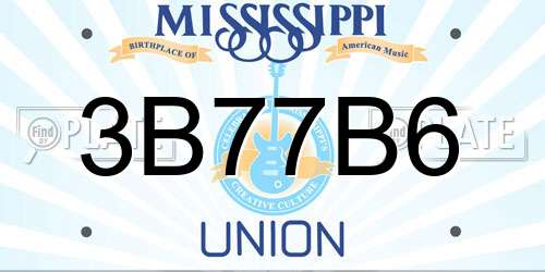 3B77B6 Mississippi License Plate