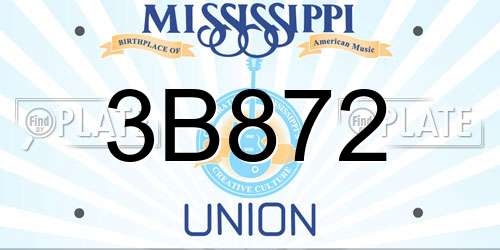 3B872 Mississippi License Plate