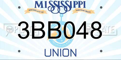3BB048 Mississippi License Plate