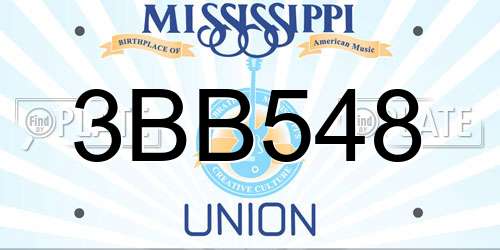 3BB548 Mississippi License Plate