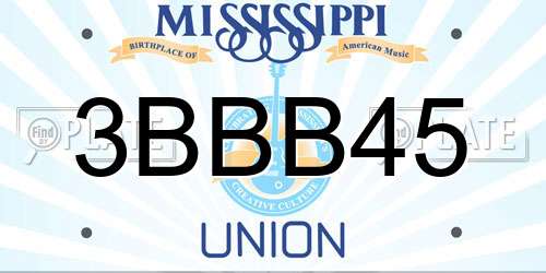 3BBB45 Mississippi License Plate