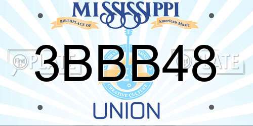 3BBB48 Mississippi License Plate
