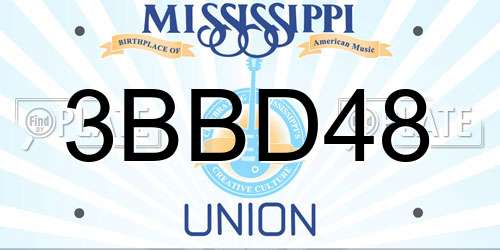 3BBD48 Mississippi License Plate