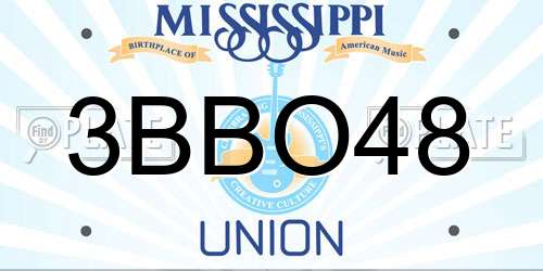 3BBO48 Mississippi License Plate