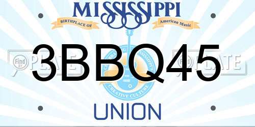 3BBQ45 Mississippi License Plate