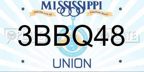 3BBQ48 Mississippi License Plate