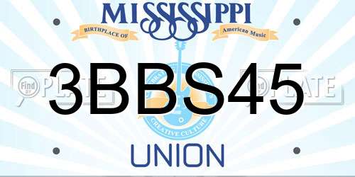 3BBS45 Mississippi License Plate