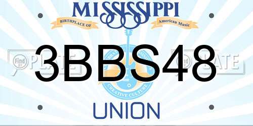 3BBS48 Mississippi License Plate
