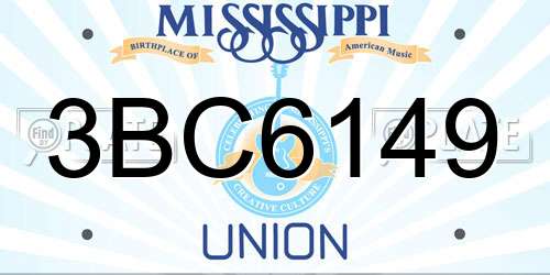 3BC6149 Mississippi License Plate
