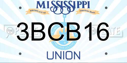 3BCB16 Mississippi License Plate