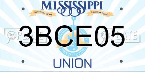3BCE05 Mississippi License Plate