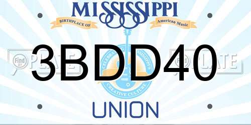 3BDD40 Mississippi License Plate