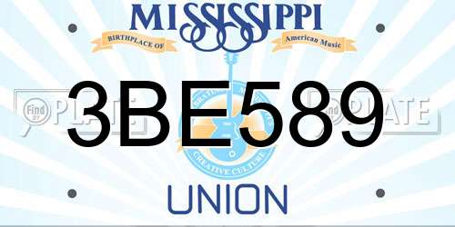 3BE589 Mississippi License Plate