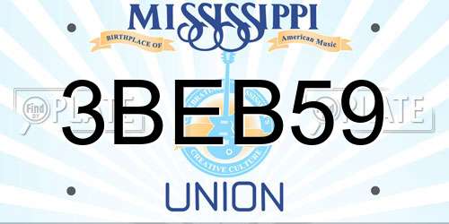 3BEB59 Mississippi License Plate