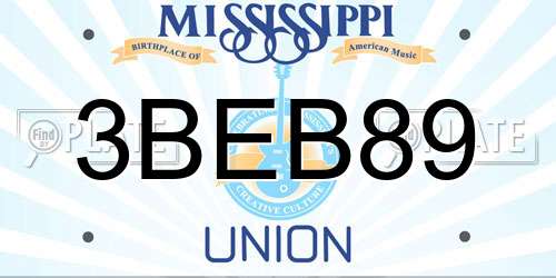 3BEB89 Mississippi License Plate