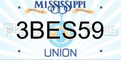 3BES59 Mississippi License Plate