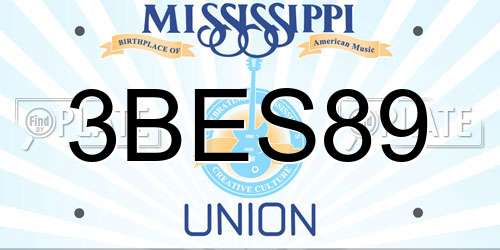 3BES89 Mississippi License Plate